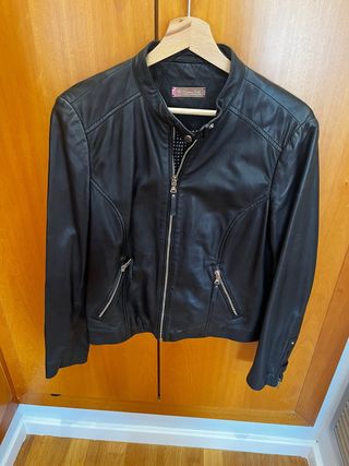 Chaqueta Piel Negra Massimo Dutti