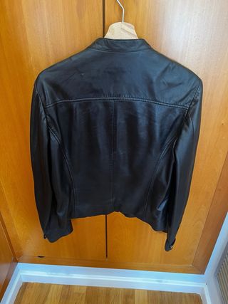 Chaqueta Piel Negra Massimo Dutti
