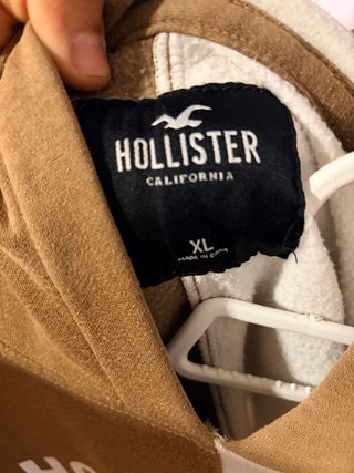 Sudadera Hollister XL Marrón y Blanco