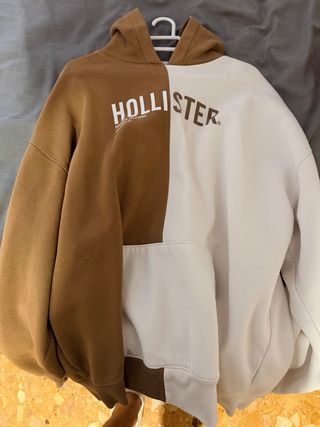 Sudadera Hollister XL Marrón y Blanco
