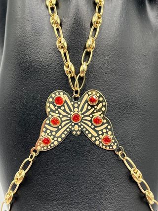 PULSERA MANITA MARIPOSA GRANDE PIEDRA NARANJA. 