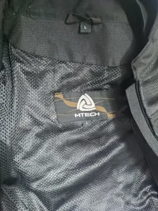 Chaqueta Moto Mtech Mujer Negra Rosa