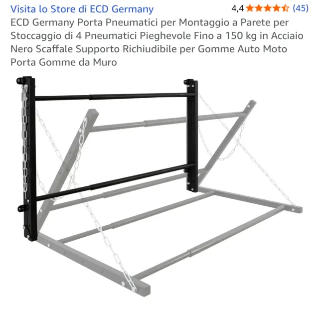 Staffa porta pneumatici