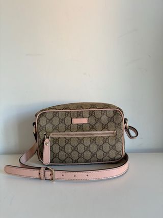 Borsa Gucci GG Supreme marrone e rosa