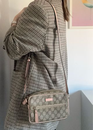 Borsa Gucci GG Supreme marrone e rosa