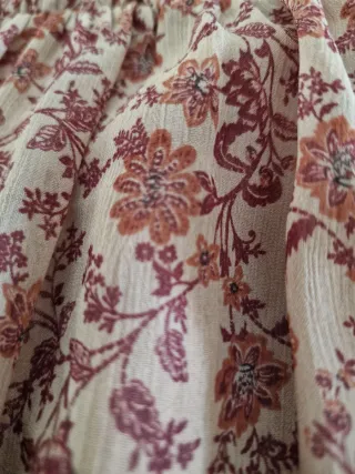 Vestido floral rosa y rojo 