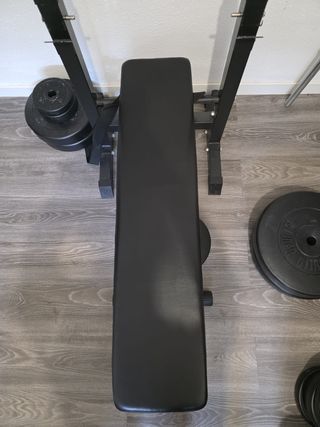 Banco de pesas y discos 100 kg