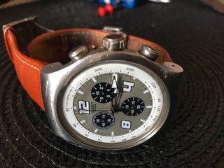 Swatch Irony Crono Grande Naranja/Plata