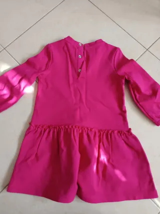 Vestito bambina fucsia stelle 12-18 mesi