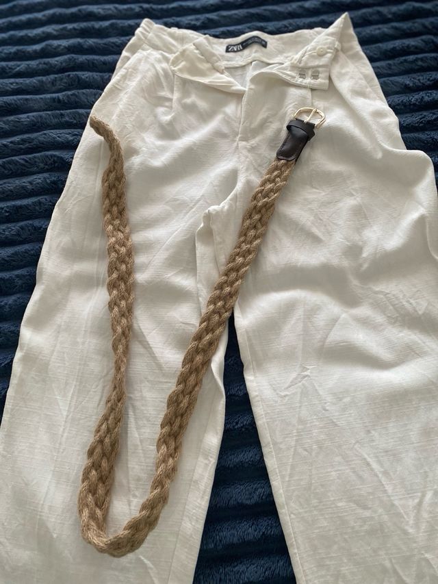 Pantalones blancos de lino