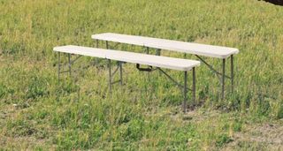 Set di 2 panche pieghevoli Gardiun 180x29x43cm