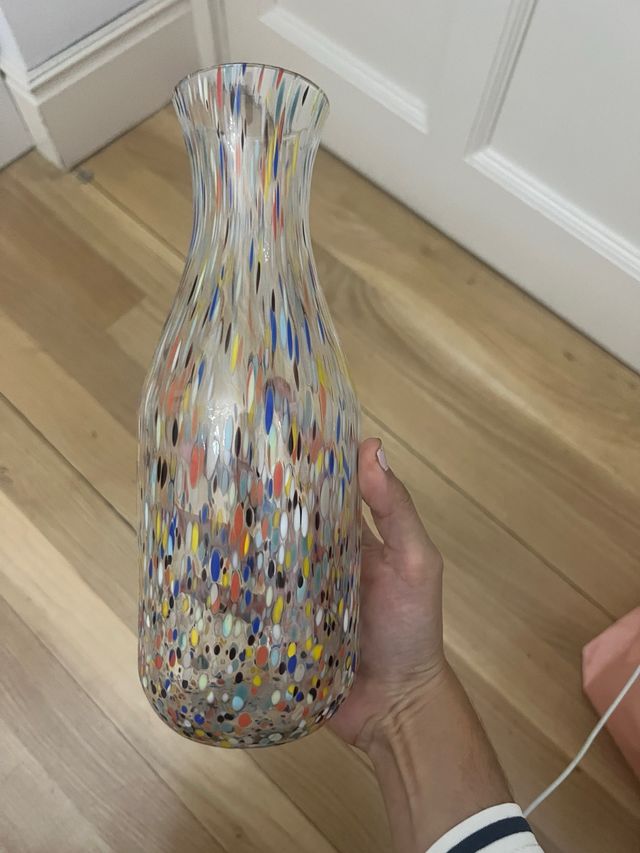 Jarrón de cristal multicolor