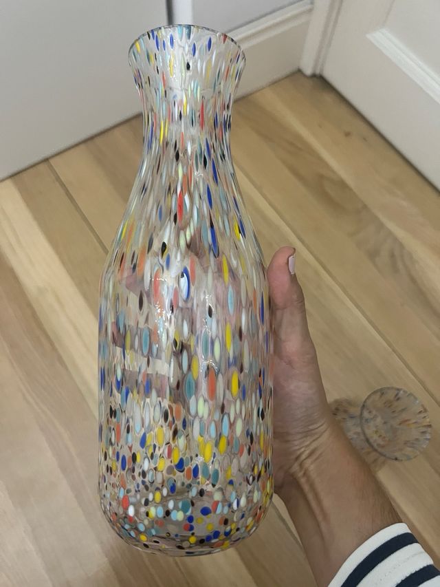 Jarrón de cristal multicolor