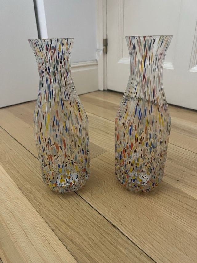 Jarrón de cristal multicolor