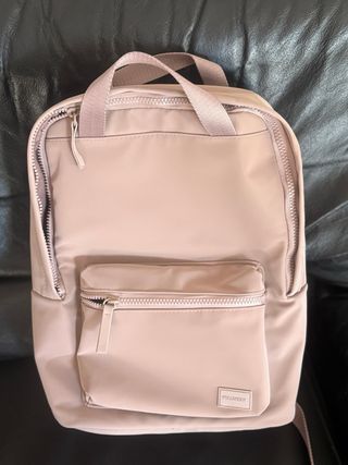Mochila Pull&Bear engomada beige/rosa