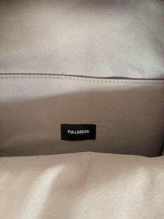 Mochila Pull&Bear engomada beige/rosa