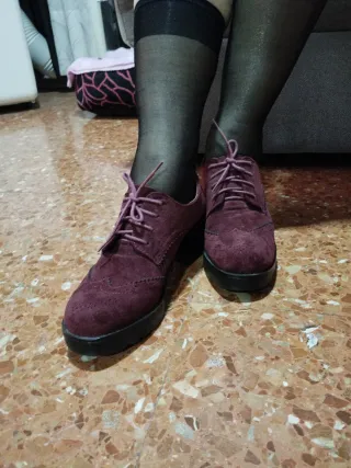 Zapatos de ante granate de Mujer
