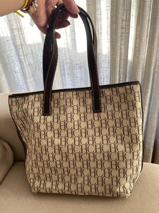 Bolso Tote Carolina Herrera CH Beige Marrón