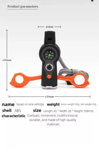 Silbato Supervivencia 7 en 1 Camping Senderismo