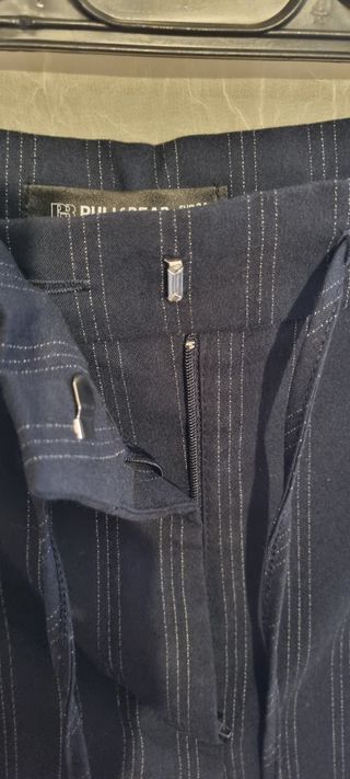 Pantaloni lunghi gessati blu