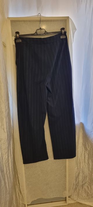 Pantaloni lunghi gessati blu