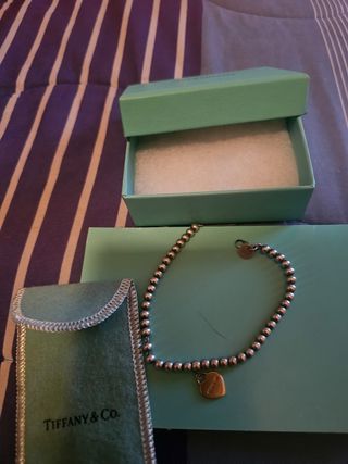 Pulsera Tiffany Corazón Oro y Plata