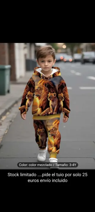 Chándal niño estampado leones