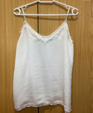 Top lencero Zara encaje blanco
