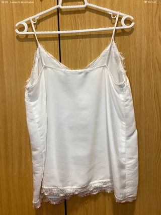 Top lencero Zara encaje blanco