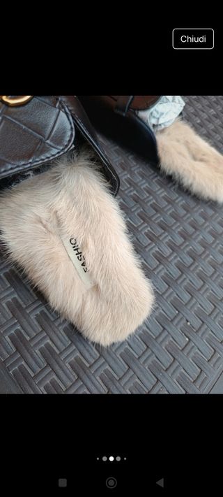 Sabot donna similpelle con pelliccia morbida