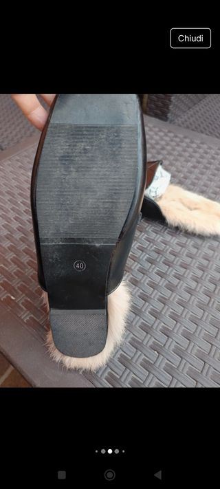 Sabot donna similpelle con pelliccia morbida