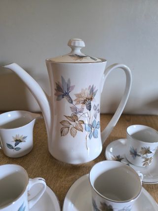 Juego de café Pontesa porcelana floral