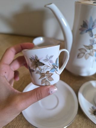 Juego de café Pontesa porcelana floral