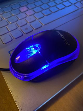 Mouse ottico PresstoPlay nero e luce blu