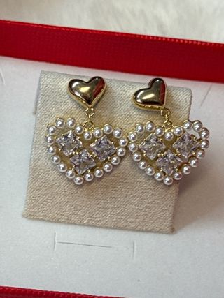 Pendientes Corazón Laminado 14k