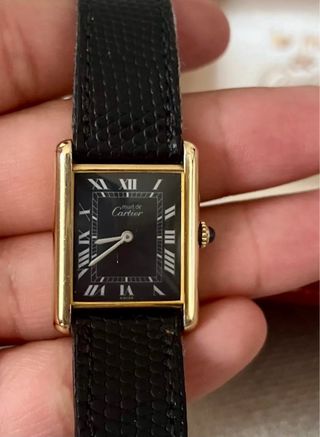 Cartier Tank Vermeil PM Esfera Negra