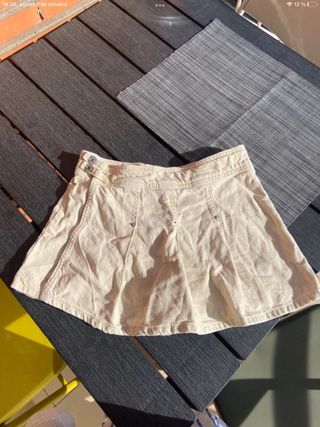 Falda pantalón Zara tablas beige