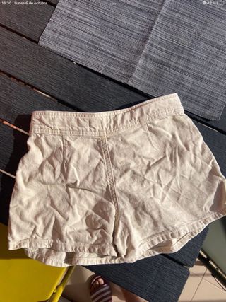 Falda pantalón Zara tablas beige