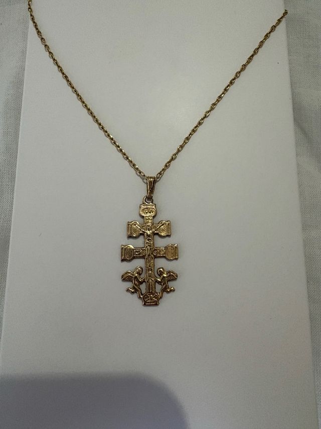 Colgante Cruz Caravaca 14k Oro