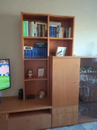 Mueble salón modular  con vitrina