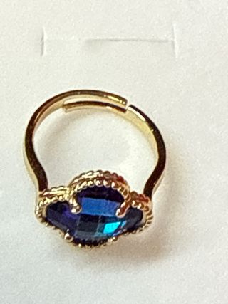 Anillo Oro Laminado 14k Flor Azul