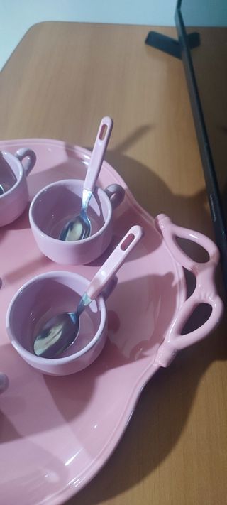 Servizio caffè vintage anni 60 rosa