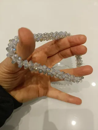 Bracciale perline argento e multicolor