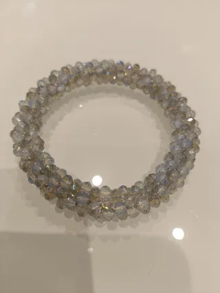 Bracciale perline argento e multicolor