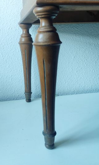 MESILLA NOCHE VINTAGE MADERA Y MÁRMOL