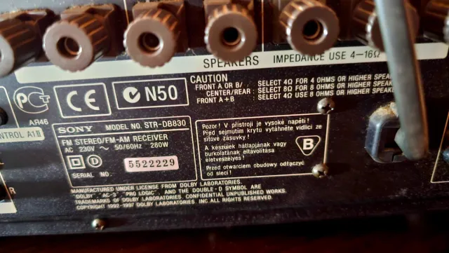 Amplificador AV Sony STR DB830 Negro