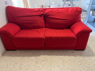 Sofá deslizante de 3 plazas rojo
