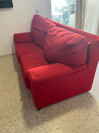 Sofá deslizante de 3 plazas rojo
