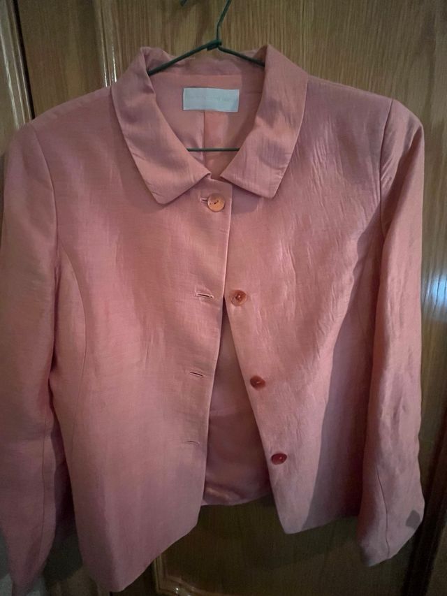 Traje chaqueta y falda seda salvaje +  blusa 