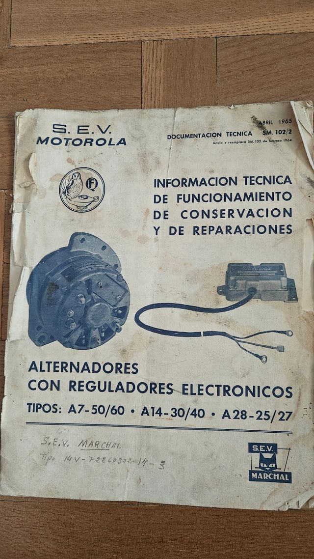 Manuale degli alternatori S.E.V. Motorola
